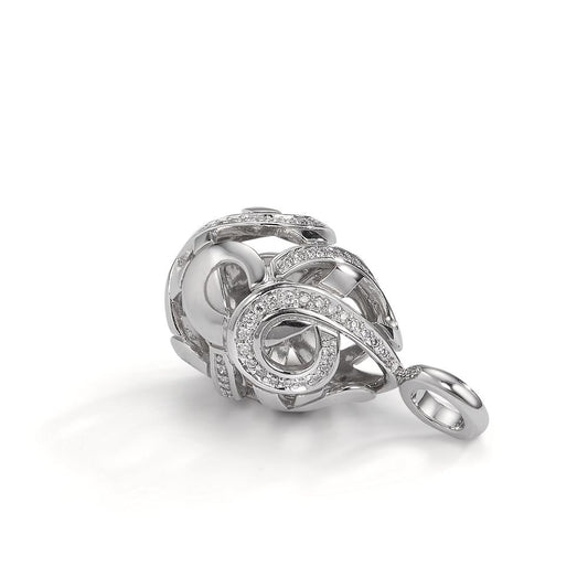 Pendant 18k White Gold Diamond 0.30 ct, 62 Stones, w-si