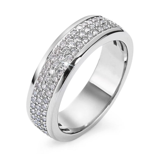 Ring 18k White Gold Diamond 0.75 ct, 94 Stones, w-si