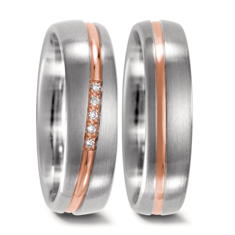 Wedding Ring 18k White Gold, 18k Red Gold