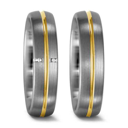 Ring Palladium 950, 18k Yellow Gold