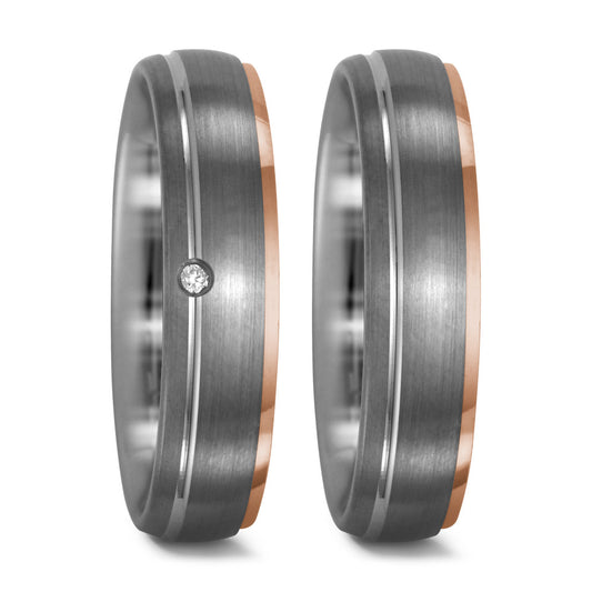 Ring Palladium 950, 18k Red Gold