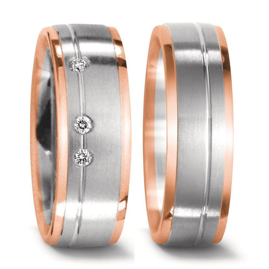 Wedding Ring 18k White Gold, 18k Red Gold