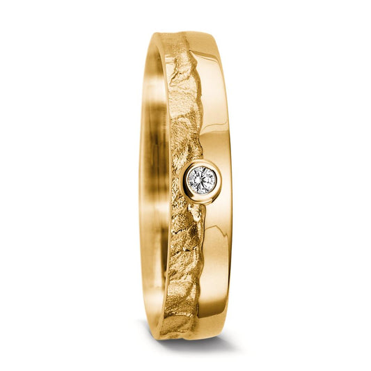 Wedding Ring 18k Yellow Gold Diamond 0.037 ct, w-si