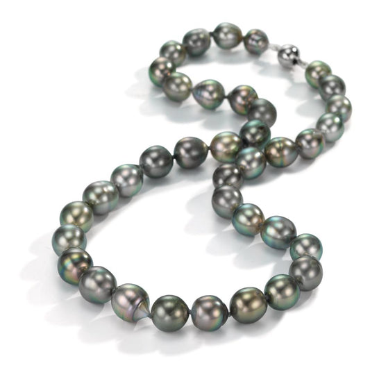 Necklace 18k White Gold Tahitian pearl 9-10 mm 45 cm