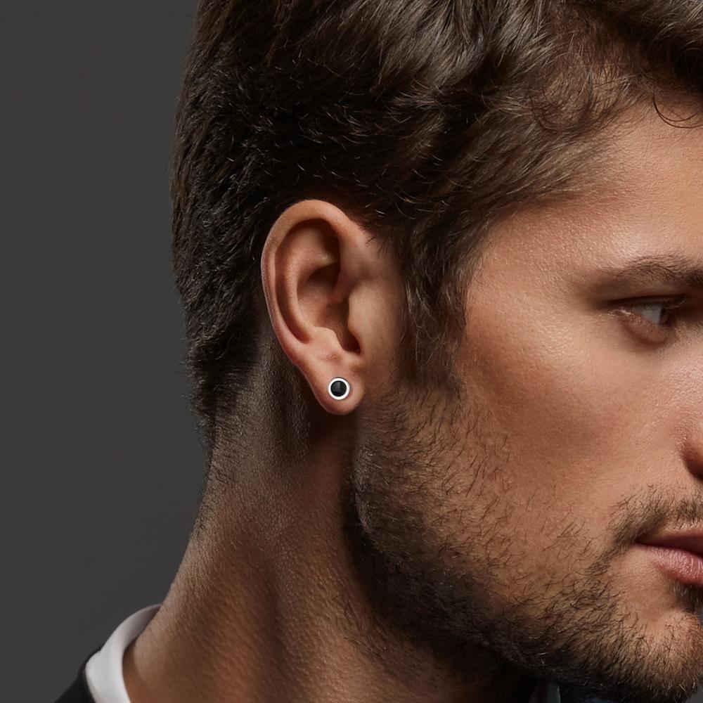 Single stud earring Stainless steel Enameled Ø6 mm