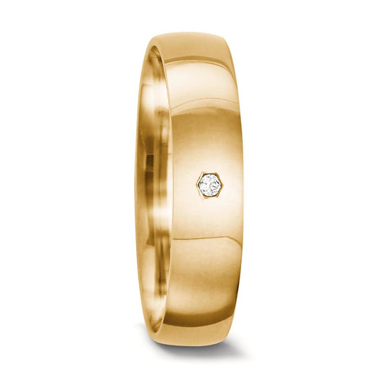 Wedding Ring 18k Yellow Gold Diamond 0.01 ct, tw-vsi