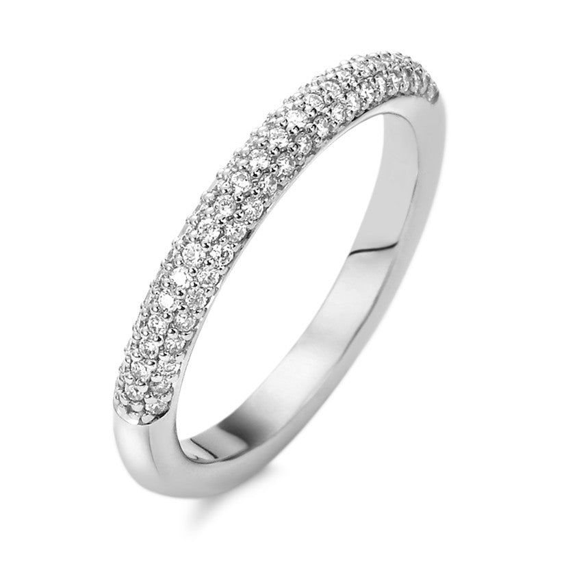 Ring 18k White Gold Diamond White, 0.25 ct, 68 Stones, brilliant, tw-vsi