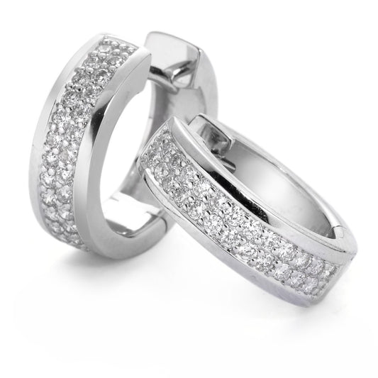 Hinged hoop 18k White Gold Diamond White, 0.50 ct, 50 Stones, brilliant, w-si