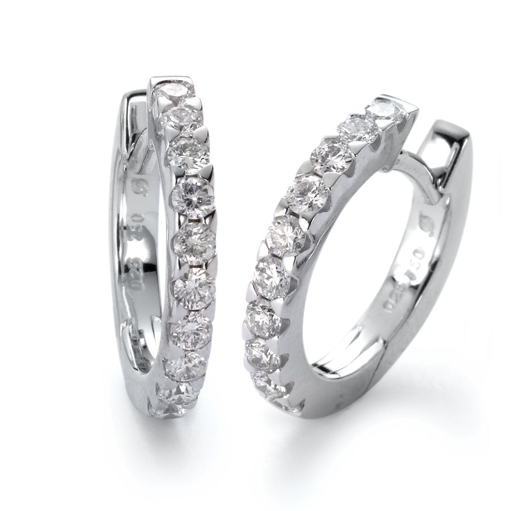 Hinged hoop 18k White Gold Diamond White, 0.50 ct, 20 Stones, brilliant, w-si