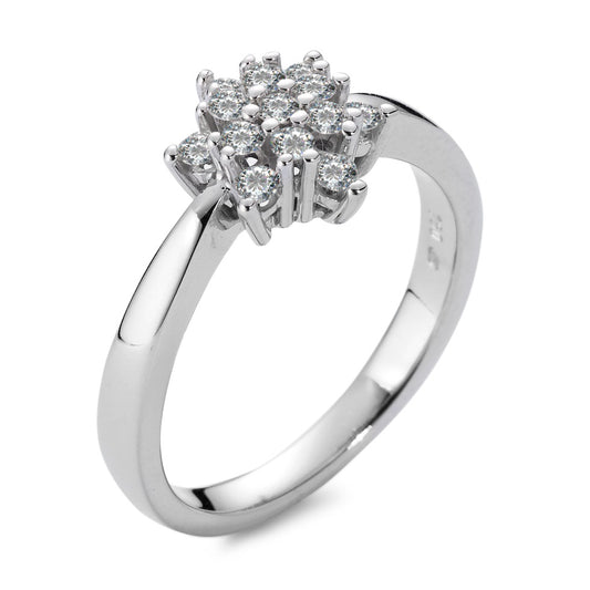 Ring 18k White Gold Diamond White, 0.33 ct, 13 Stones, brilliant, w-si Star