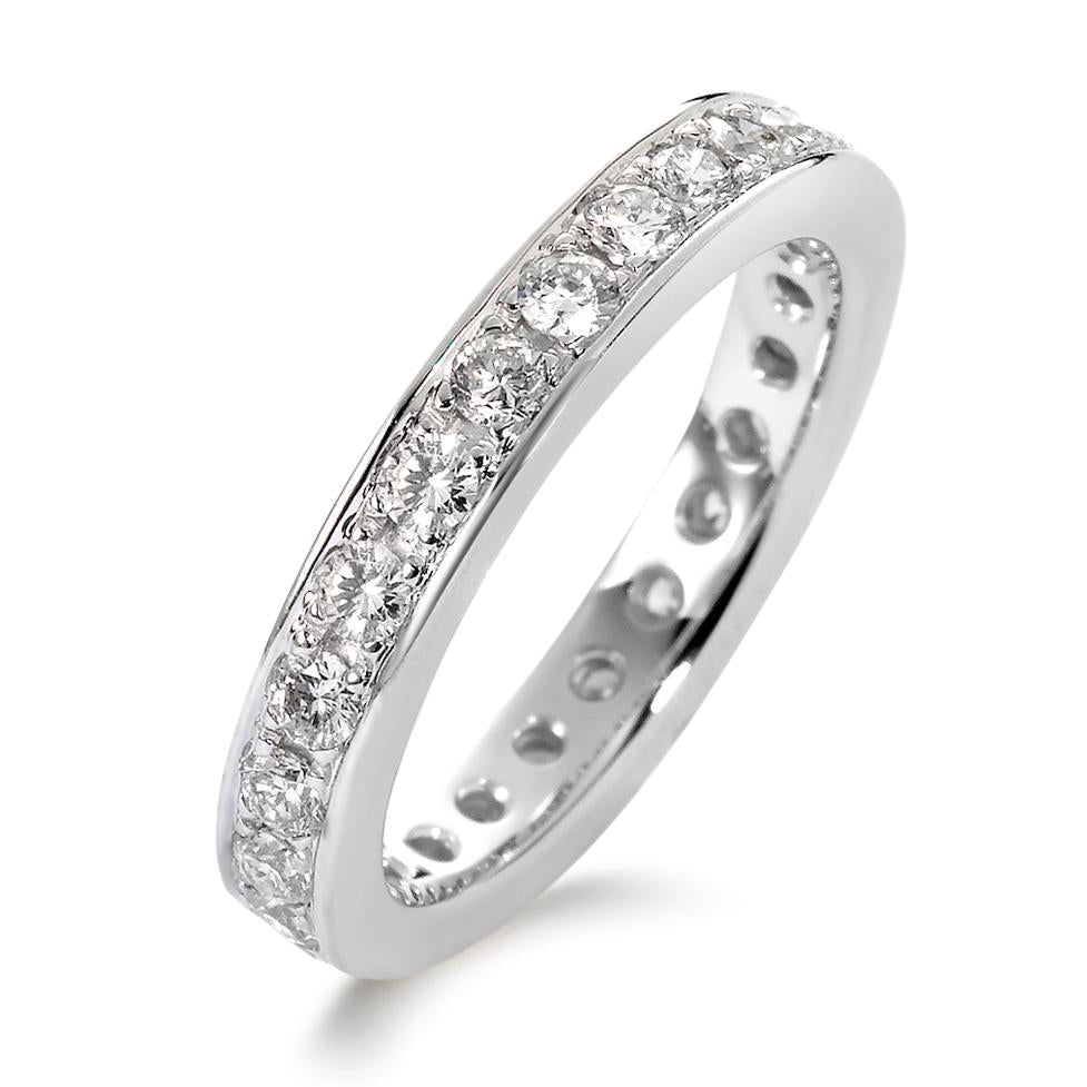 Memory ring 18k White Gold Diamond White, 1 ct, 25 Stones, brilliant, w-si