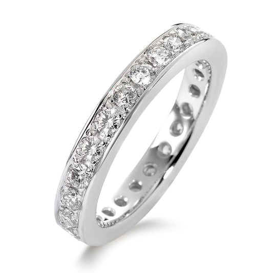 Memory ring 18k White Gold Diamond White, 1 ct, 25 Stones, brilliant, w-si