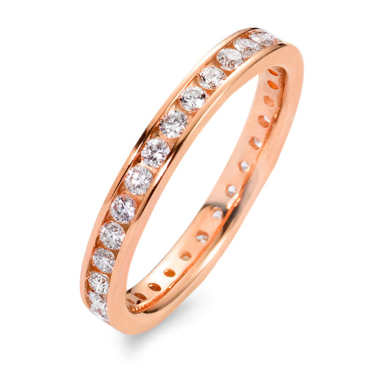 Memory ring 18k Red Gold Diamond White, 0.65 ct, 34 Stones, brilliant, w-si