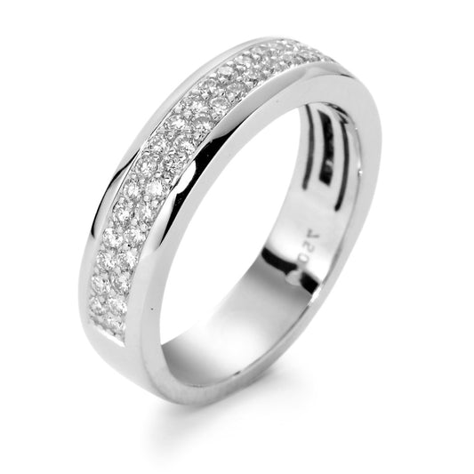 Ring 18k White Gold Diamond White, 0.50 ct, 50 Stones, brilliant, w-si