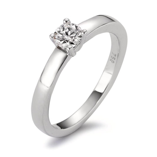 Solitaire ring 18k White Gold Diamond White, 0.33 ct, brilliant, w-si