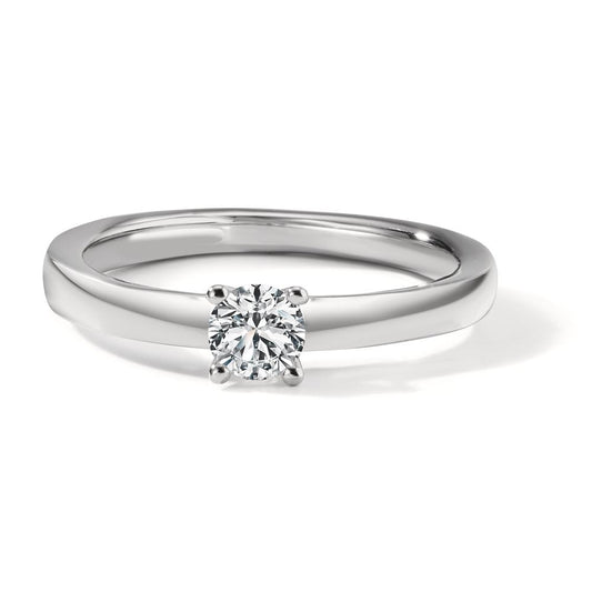 Solitaire ring 18k White Gold Diamond White, 0.33 ct, brilliant, w-si