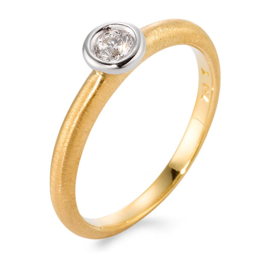 Solitaire ring 18k Yellow Gold, 18k White Gold Diamond 0.23 ct, w-si