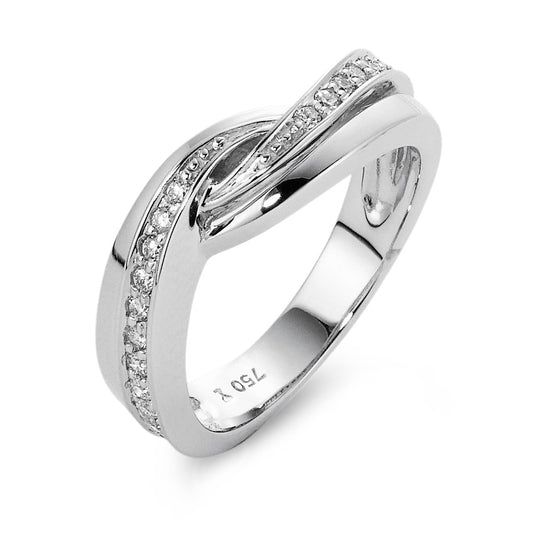 Ring 18k White Gold Diamond 0.28 ct, 24 Stones, w-si