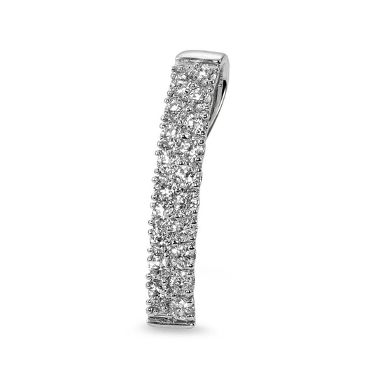Pendant 18k White Gold Diamond 0.54 ct, 19 Stones, w-si
