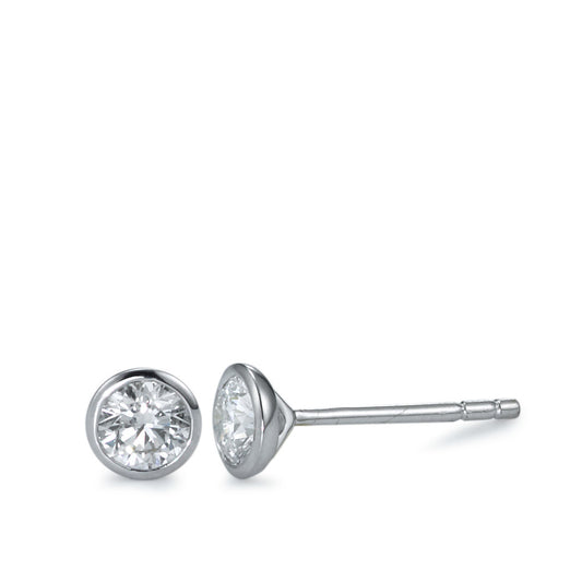 Stud earrings 18k White Gold Diamond 0.40 ct, 2 Stones, w-si Ø4.5 mm