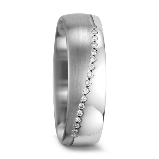 Wedding Ring 14k White Gold Diamond White, 0.085 ct, 17 Stones, w-si