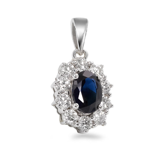 Pendant 18k White Gold Sapphire Blue, 0.556 ct, 11 Stones, w-si