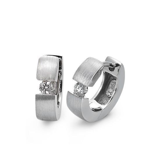 Hinged hoop 18k White Gold Diamond 0.13 ct, 2 Stones, w-si