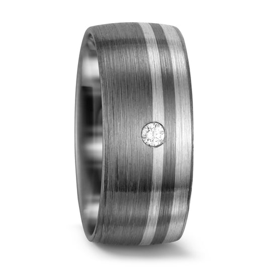 Wedding Ring 9k White Gold, Palladium 500 Diamond White, 0.03 ct, w-si