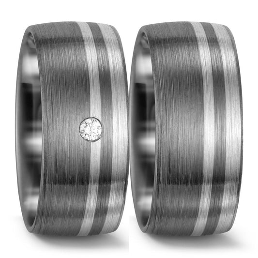 Wedding Ring 9k White Gold, Palladium 500