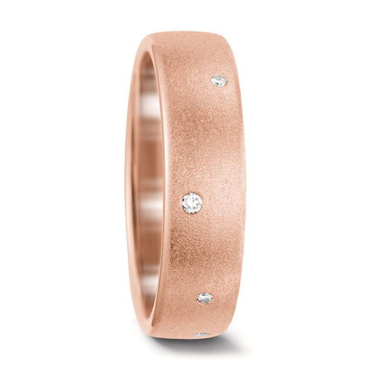 Wedding Ring 18k Rose Gold Diamond White, 0.06 ct, 8 Stones, tw-vsi