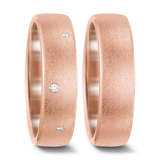 Wedding Ring 18k Rose Gold Diamond White, 0.06 ct, 8 Stones, tw-vsi