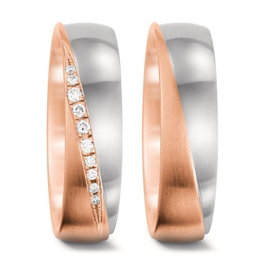 Wedding Ring 18k Rose Gold, 18k White Gold