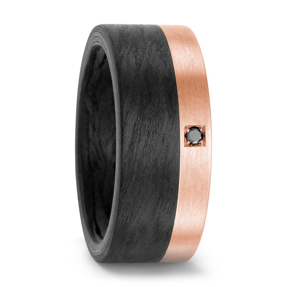 Ring Carbon, 18k Red Gold