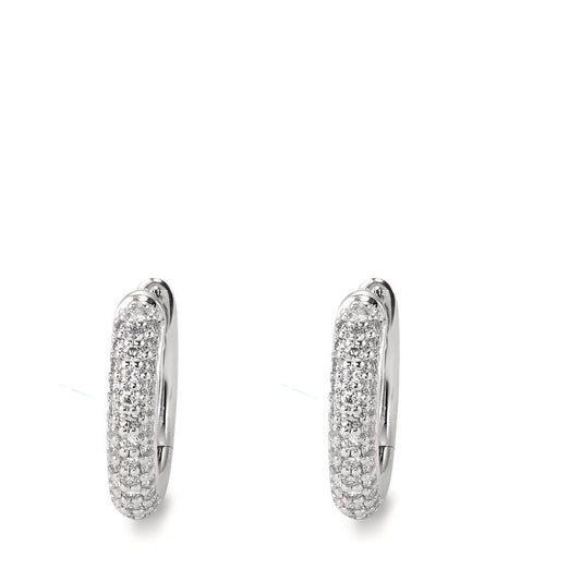 Hinged hoop 18k White Gold Diamond White, 0.25 ct, 74 Stones, brilliant, tw-vsi