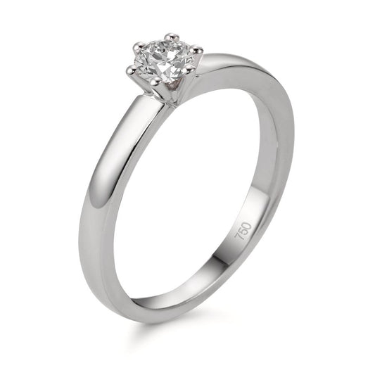 Solitaire ring 18k White Gold Diamond White, 0.33 ct, brilliant, w-si