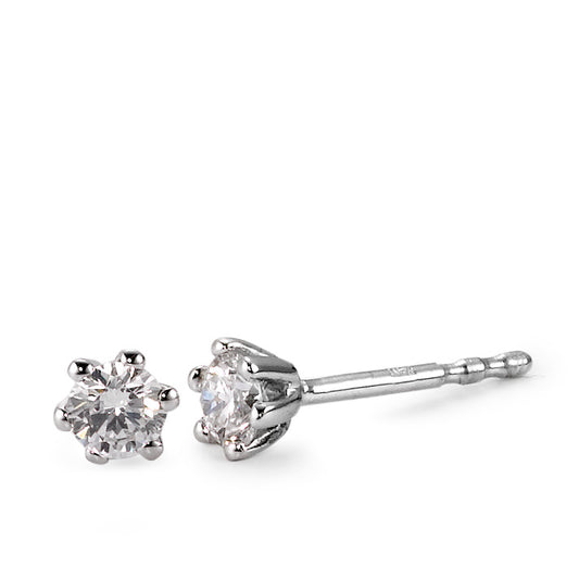 Stud earrings 18k White Gold Diamond White, 0.25 ct, 2 Stones, brilliant, w-si Ø4 mm