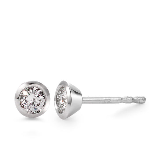 Stud earrings 18k White Gold Diamond White, 0.10 ct, 2 Stones, brilliant, w-si Ø4 mm