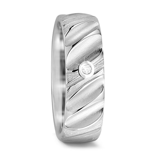 Wedding Ring 18k White Gold Diamond 0.04 ct, w-si