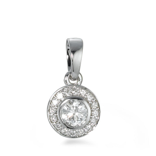 Pendant 18k White Gold Diamond 0.27 ct, 17 Stones, w-si