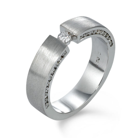 Ring 18k White Gold Diamond 0.30 ct, 21 Stones, w-si