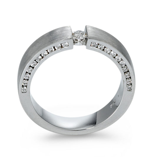 Ring 18k White Gold Diamond 0.30 ct, 21 Stones, w-si
