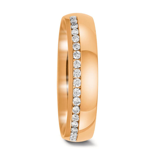 Wedding Ring 18k Rose Gold Diamond 0.21 ct, 21 Stones, tw-vsi