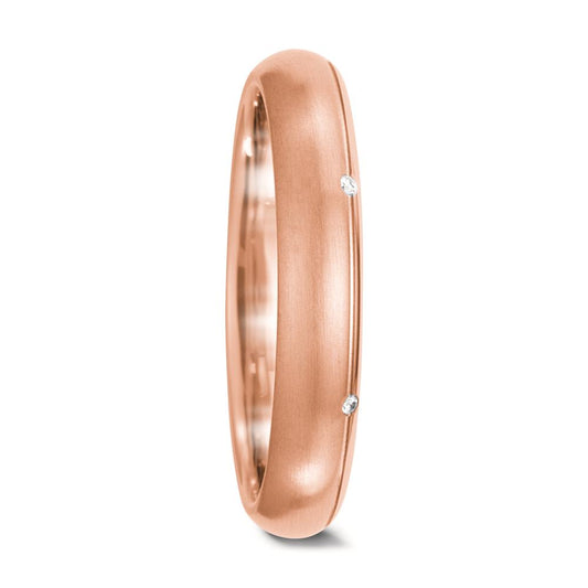 Wedding Ring 18k Rose Gold Diamond White, 0.03 ct, 6 Stones, tw-vsi