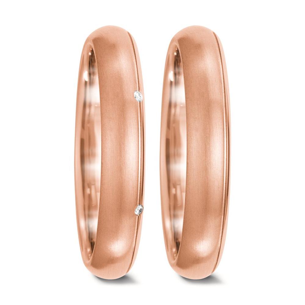 Wedding Ring 18k Rose Gold Diamond White, 0.03 ct, 6 Stones, tw-vsi