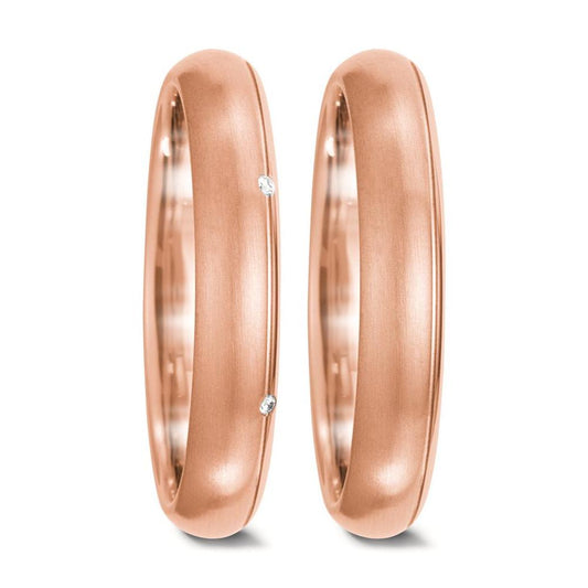 Wedding Ring 18k Rose Gold Diamond White, 0.03 ct, 6 Stones, tw-vsi