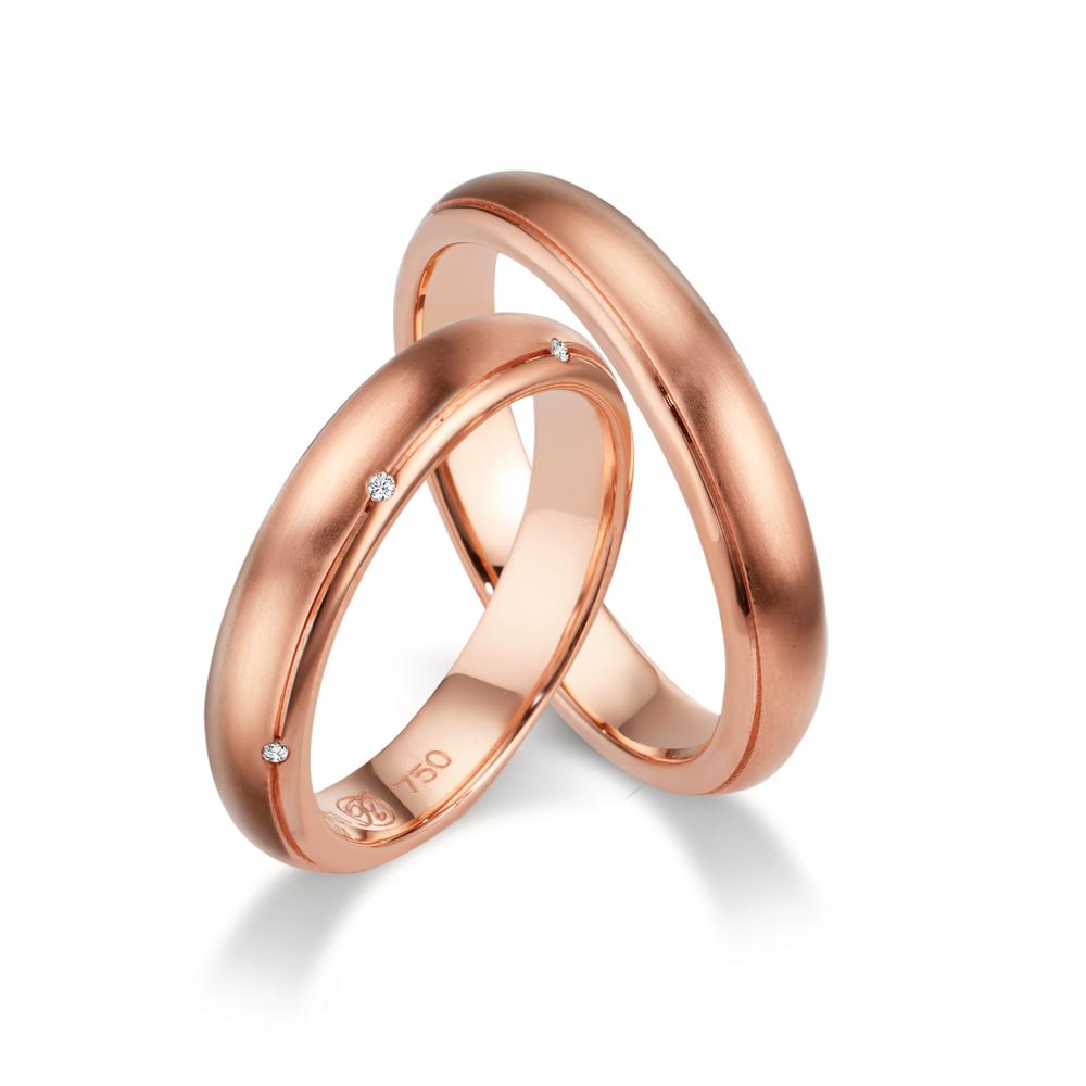 Wedding Ring 18k Rose Gold Diamond White, 0.03 ct, 6 Stones, tw-vsi