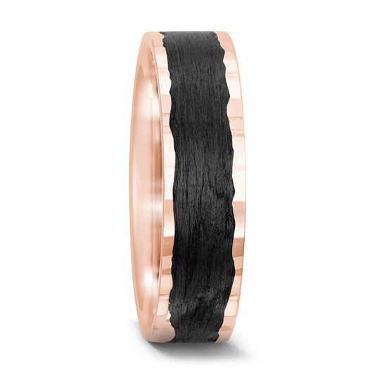 Wedding Ring 14k Rose Gold, Carbon