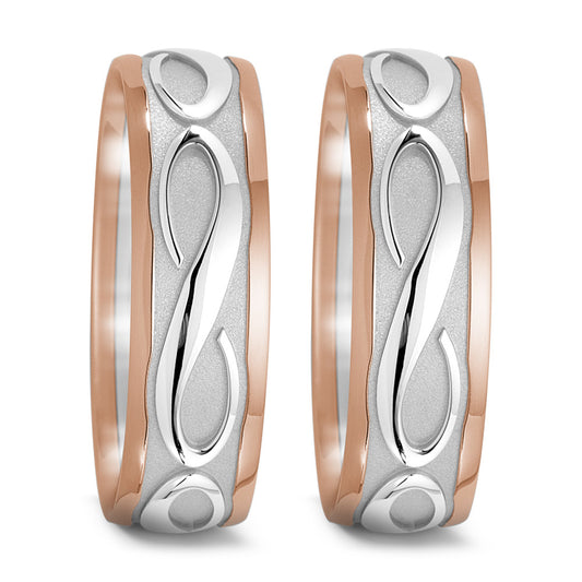 Wedding Ring 18k White Gold, 18k Red Gold Infinity