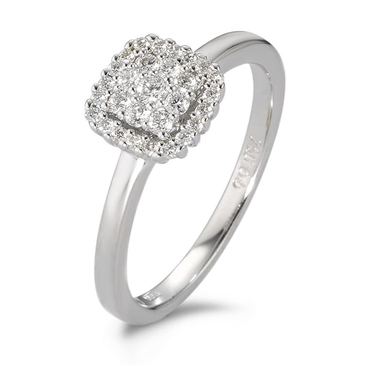 Ring 18k White Gold Diamond White, 0.25 ct, 29 Stones, brilliant, w-si