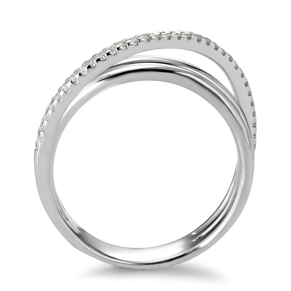 Ring 18k White Gold Diamond White, 0.14 ct, 33 Stones, brilliant, w-si